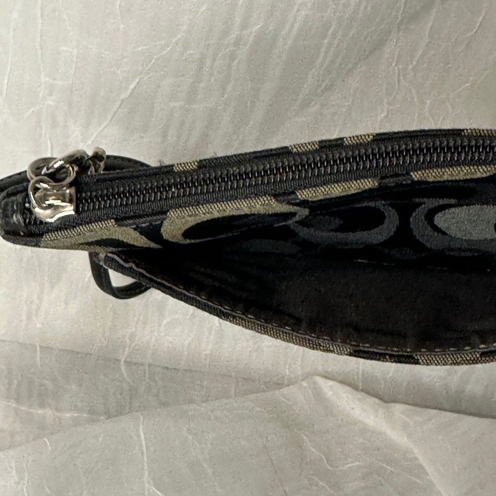 Coach Black, Gray, and Tan Wristlet with Silver Hardware - Picture 6 of 9